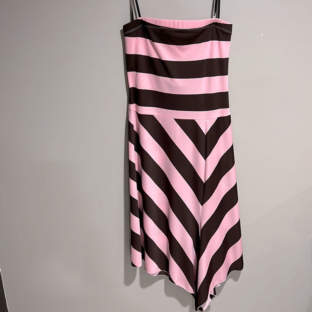 Pink Brown Strapless Dress